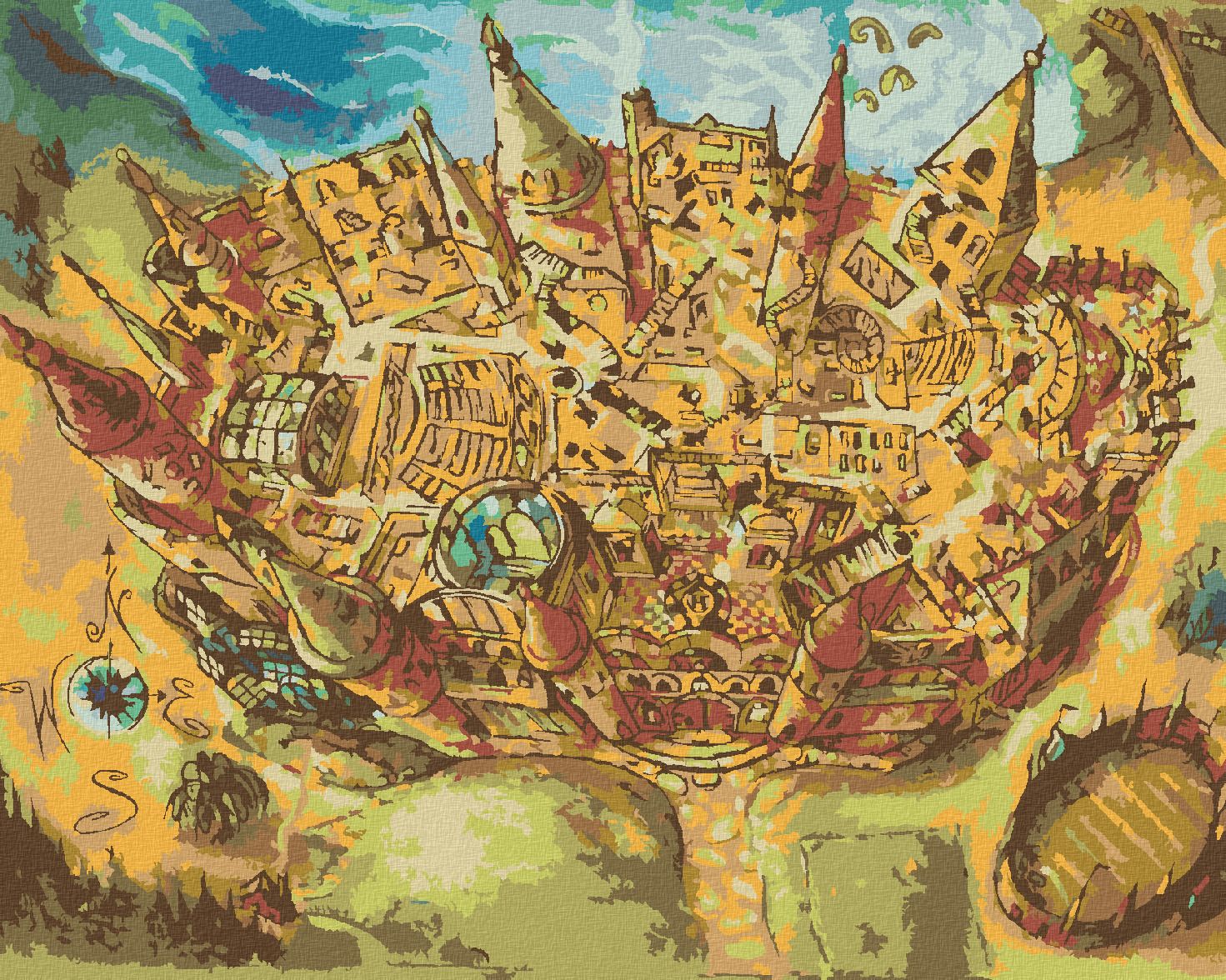 zuty Malování podle čísel - BRADAVICE POHLED Z KOŠTĚTE (HARRY POTTER) - Rozměr: 40x50 cm, Rámování: Varianta: bez rámu a bez vypnutí plátna - obrázek 1