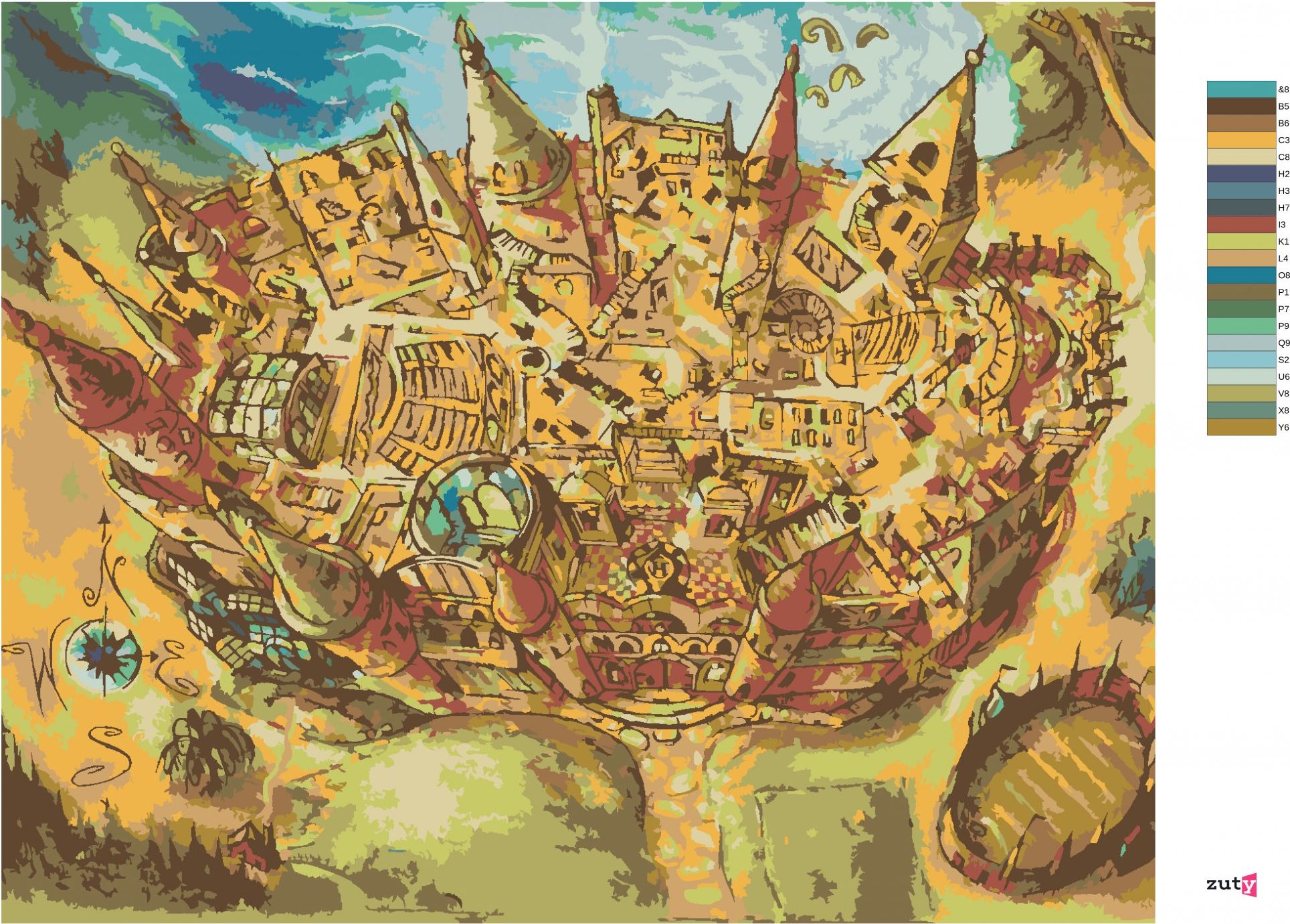 zuty Malování podle čísel - BRADAVICE POHLED Z KOŠTĚTE (HARRY POTTER) - Rozměr: 40x50 cm, Rámování: Varianta: bez rámu a bez vypnutí plátna - obrázek 8