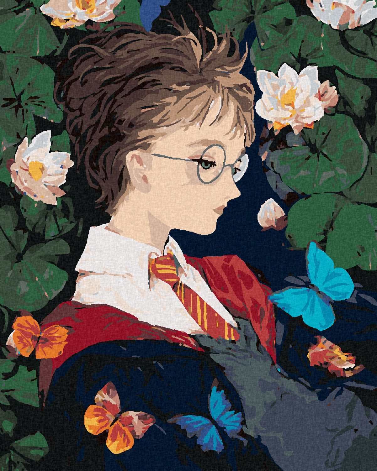 zuty Malování podle čísel - HARRY POTTER A MOTÝLI - Rozměr: 40x50 cm, Rámování: Varianta: bez rámu a bez vypnutí plátna - obrázek 1