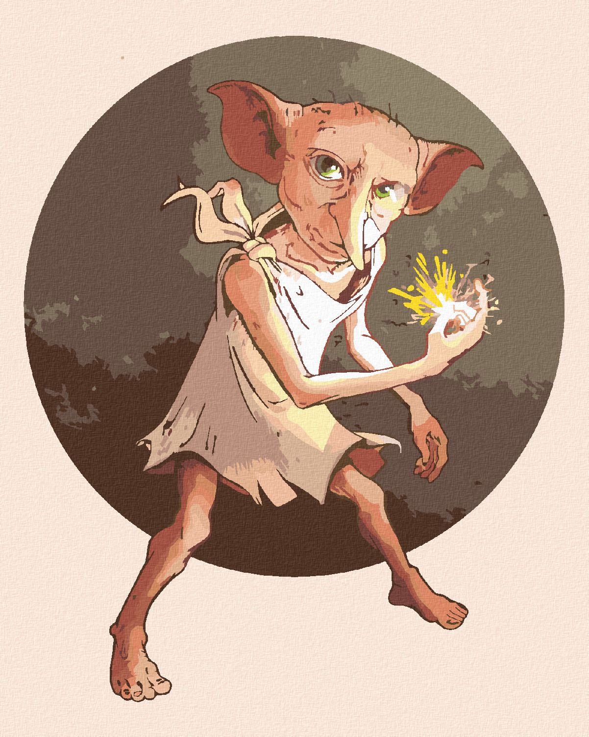 zuty Malování podle čísel - DOBBY (HARRY POTTER) - Rozměr: 40x50 cm, Rámování: Varianta: bez rámu a bez vypnutí plátna - obrázek 1