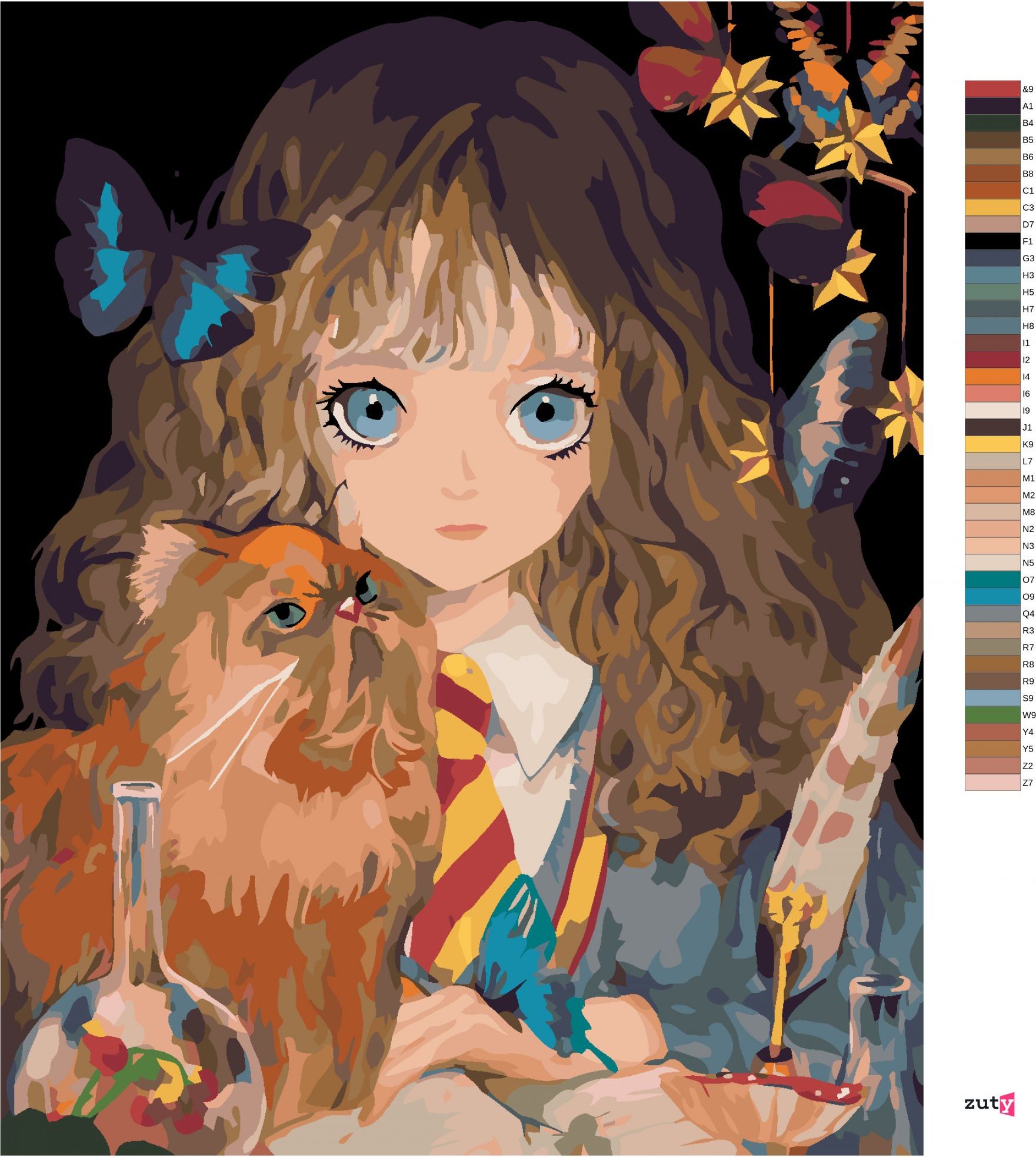 zuty Malování podle čísel - HERMIONA A KŘIVONOŽKA (HARRY POTTER) - Rozměr: 40x50 cm, Rámování: Varianta: vypnuté plátno na rám - obrázek 6