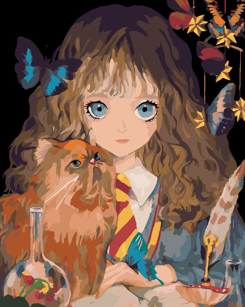 zuty Malování podle čísel - HERMIONA A KŘIVONOŽKA (HARRY POTTER) - Rozměr: 40x50 cm, Rámování: Varianta: vypnuté plátno na rám - obrázek 7