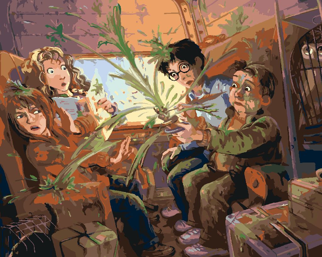 zuty Malování podle čísel - NEHODA V BRADAVICKÉM EXPRESU (HARRY POTTER) - Rozměr: 40x50 cm, Rámování: Varianta: bez rámu a bez vypnutí plátna - obrázek 9