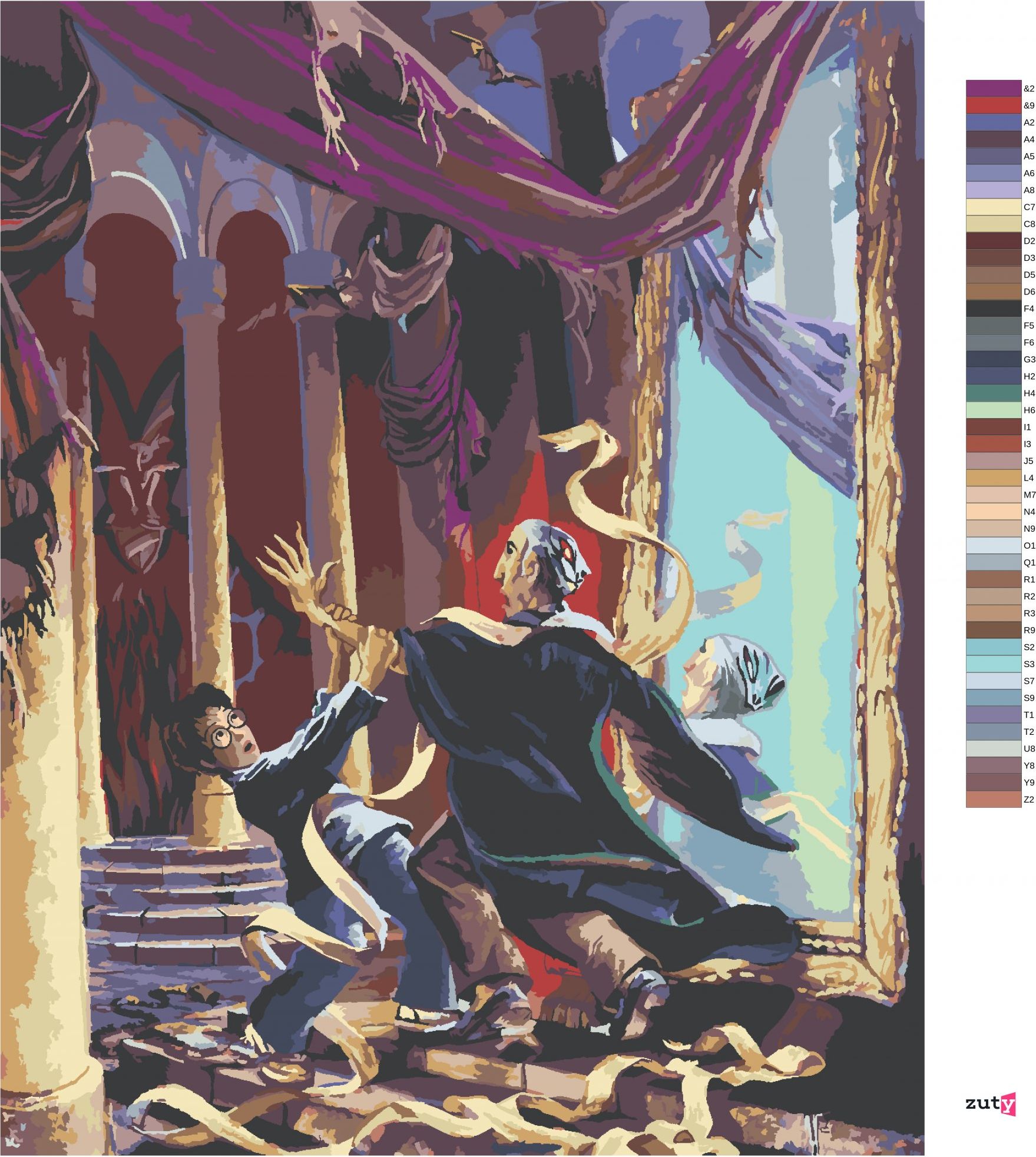 zuty Malování podle čísel - NÁVRAT LORDA VOLDEMORTA (HARRY POTTER) - Rozměr: 40x50 cm, Rámování: Varianta: bez rámu a bez vypnutí plátna - obrázek 4
