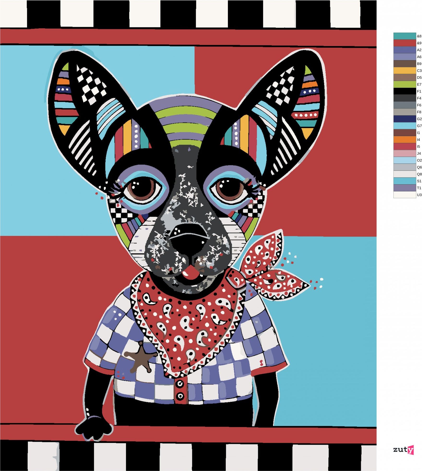 zuty Malování podle čísel - PES ČIVAVA (JONNA JAMES) - Rozměr: 40x50 cm, Rámování: Varianta: bez rámu a bez vypnutí plátna - obrázek 10