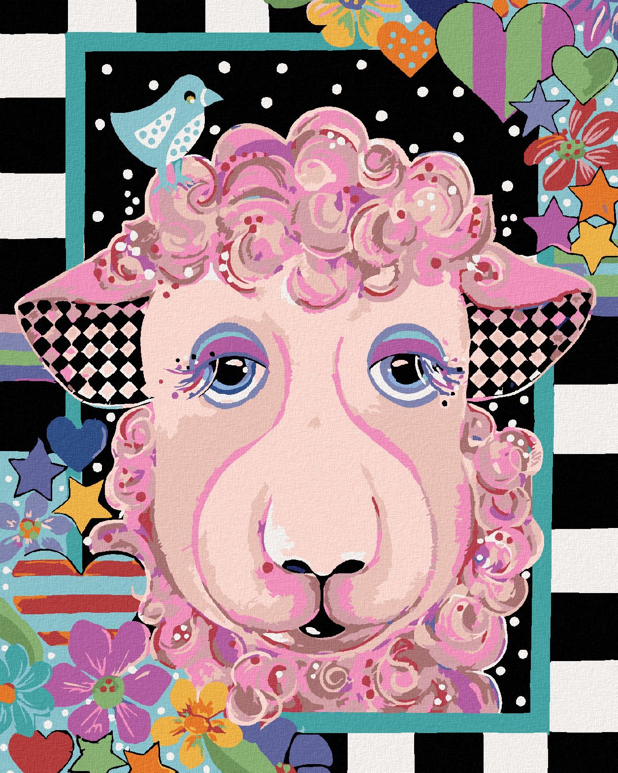 zuty Malování podle čísel - OVEČKA (JONNA JAMES) - Rozměr: 40x50 cm, Rámování: Varianta: vypnuté plátno na rám - obrázek 1