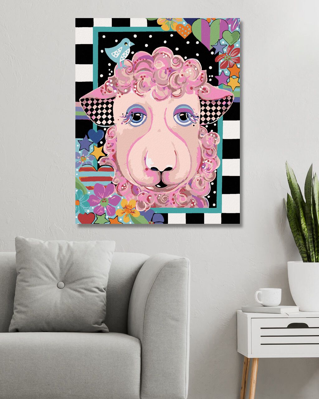 zuty Malování podle čísel - OVEČKA (JONNA JAMES) - Rozměr: 40x50 cm, Rámování: Varianta: vypnuté plátno na rám - obrázek 7