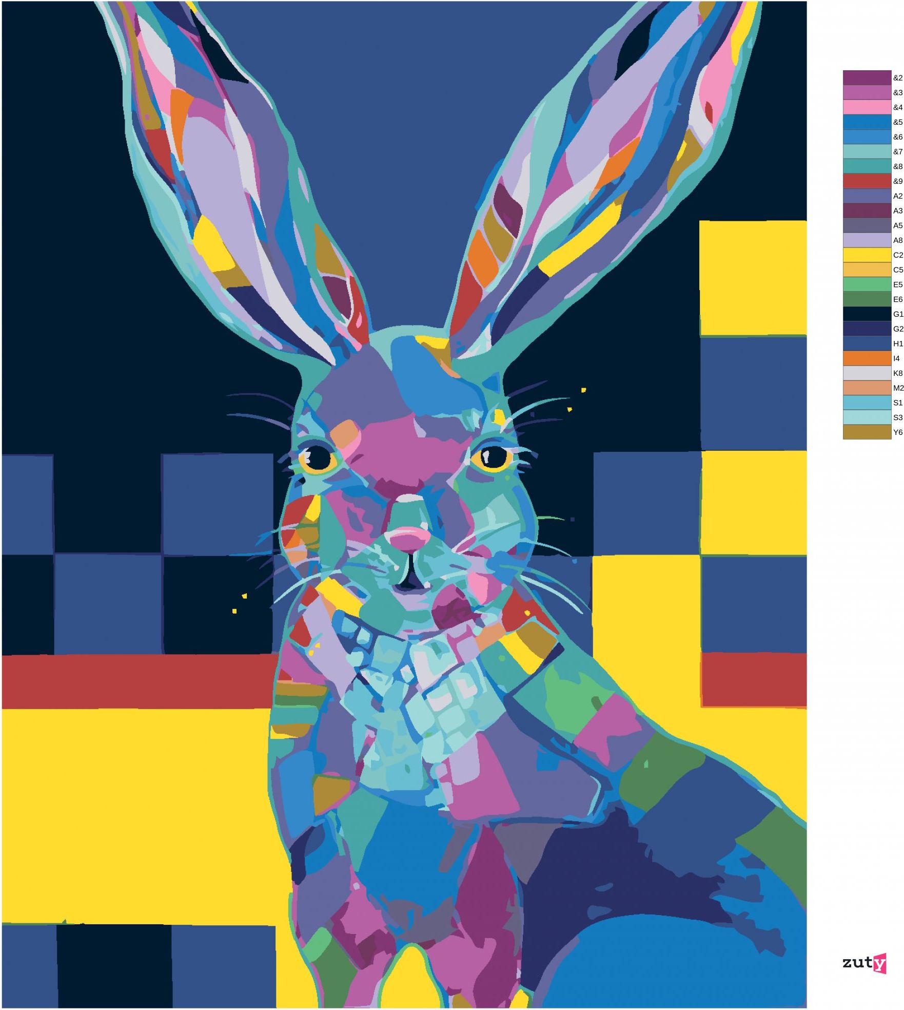 zuty Malování podle čísel - KRÁLÍK (JONNA JAMES) - Rozměr: 40x50 cm, Rámování: Varianta: vypnuté plátno na rám - obrázek 6