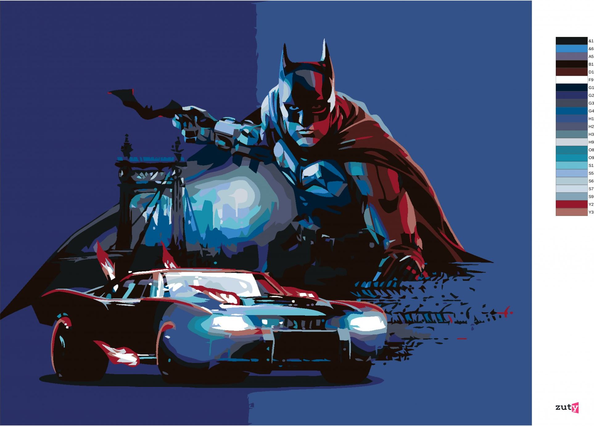 zuty Malování podle čísel - THE BATMAN II - Rozměr: 40x50 cm, Rámování: Varianta: bez rámu a bez vypnutí plátna - obrázek 8