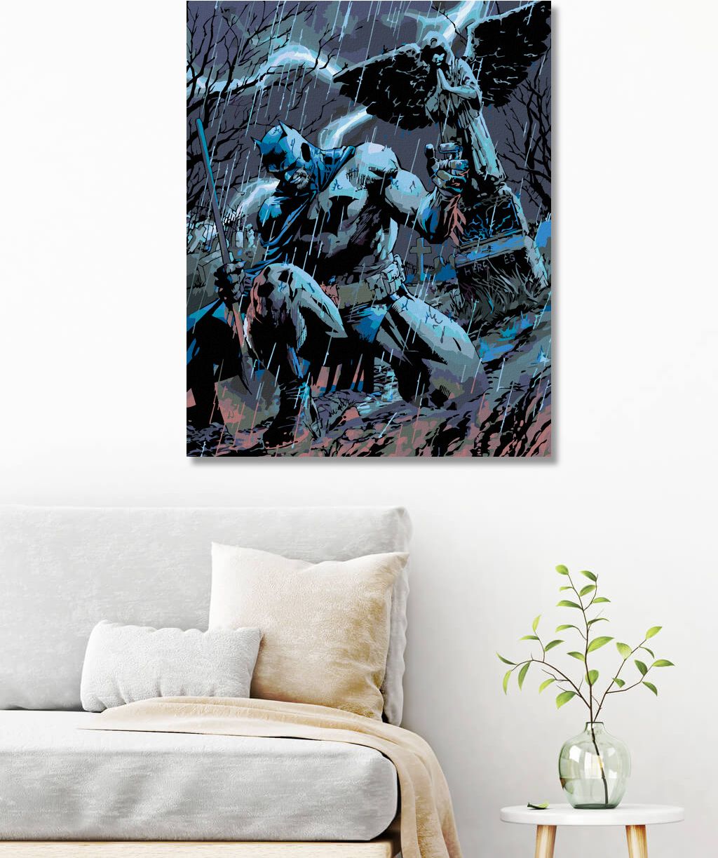 zuty Malování podle čísel - BATMAN NA HŘBITOVĚ - Rozměr: 40x50 cm, Rámování: Varianta: bez rámu a bez vypnutí plátna - obrázek 10