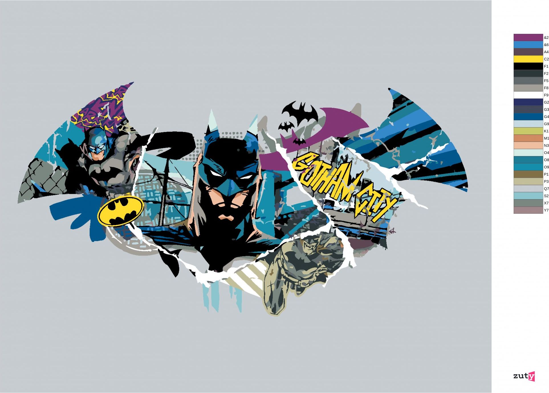 zuty Malování podle čísel - BATMAN A LOGO - Rozměr: 40x50 cm, Rámování: Varianta: bez rámu a bez vypnutí plátna - obrázek 8