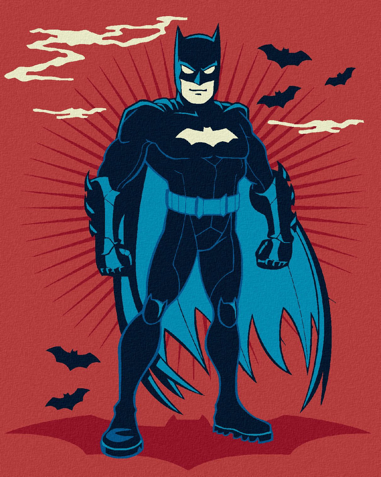 zuty Malování podle čísel - KRESLENÝ BATMAN - Rozměr: 40x50 cm, Rámování: Varianta: vypnuté plátno na rám - obrázek 1