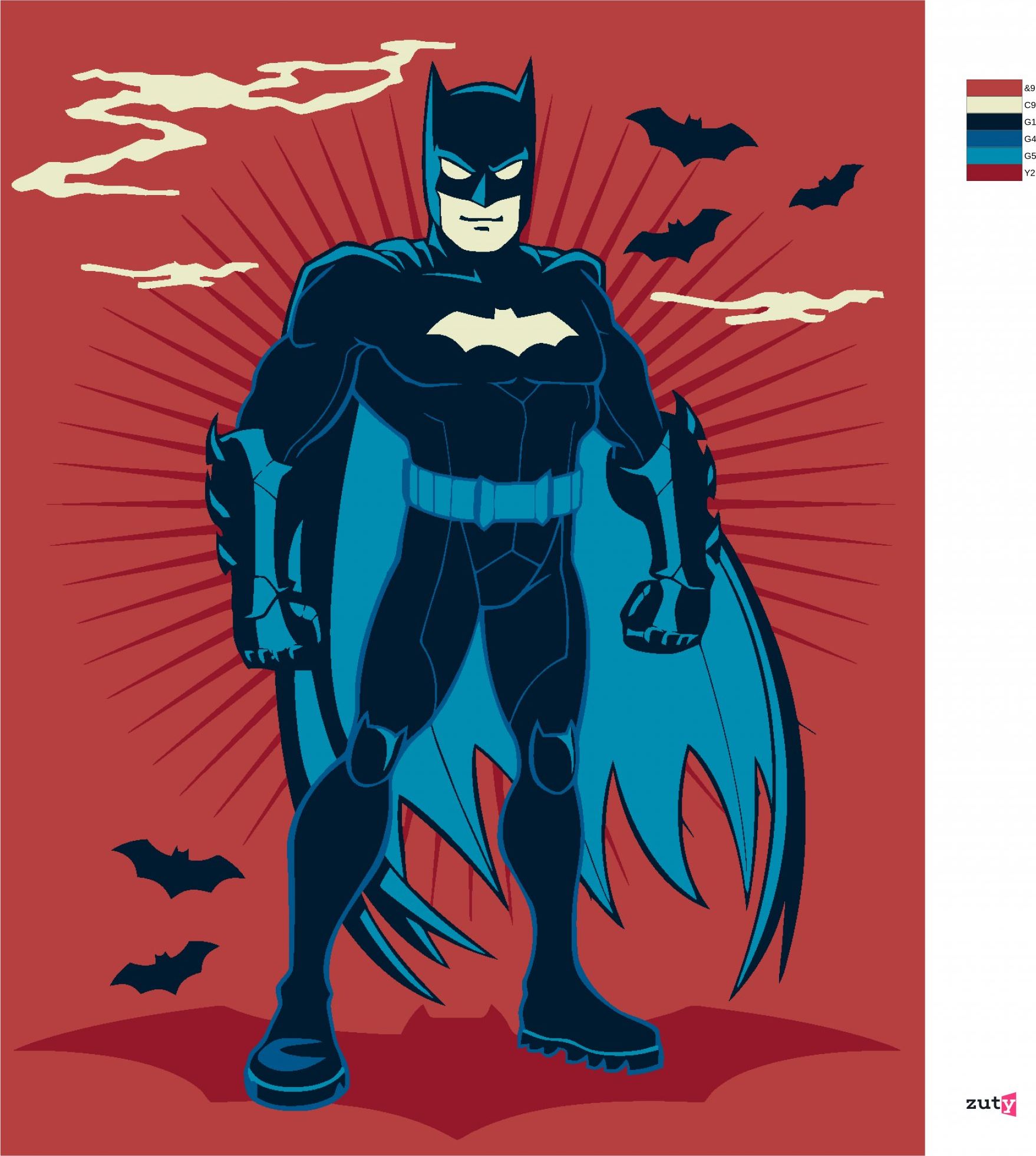zuty Malování podle čísel - KRESLENÝ BATMAN - Rozměr: 40x50 cm, Rámování: Varianta: vypnuté plátno na rám - obrázek 5