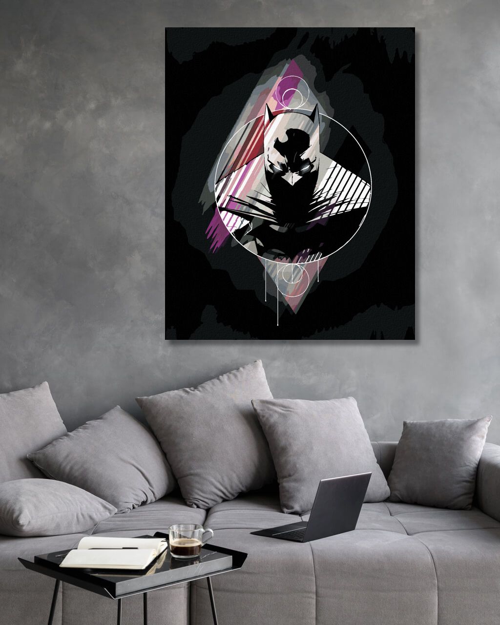 zuty Malování podle čísel - ABSTRAKTNÍ MALOVANÝ BATMAN - Rozměr: 40x50 cm, Rámování: Varianta: vypnuté plátno na rám - obrázek 2