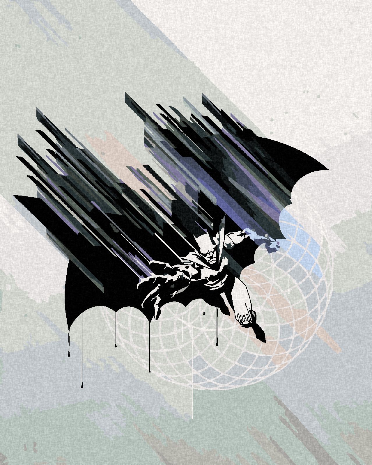zuty Malování podle čísel - ABSTRAKTNÍ MALOVANÝ BATMAN II - Rozměr: 40x50 cm, Rámování: Varianta: vypnuté plátno na rám - obrázek 1