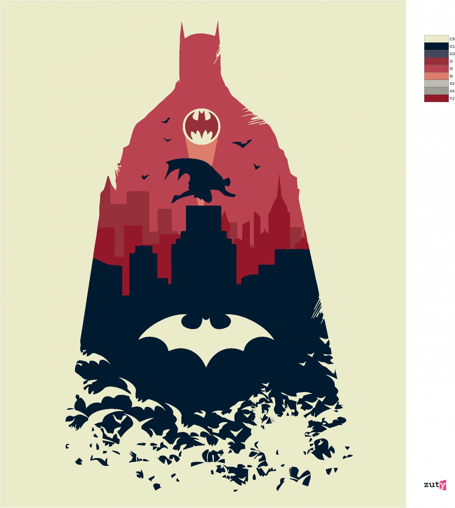 zuty Malování podle čísel - BATMAN OBRYS - Rozměr: 40x50 cm, Rámování: Varianta: bez rámu a bez vypnutí plátna - obrázek 10