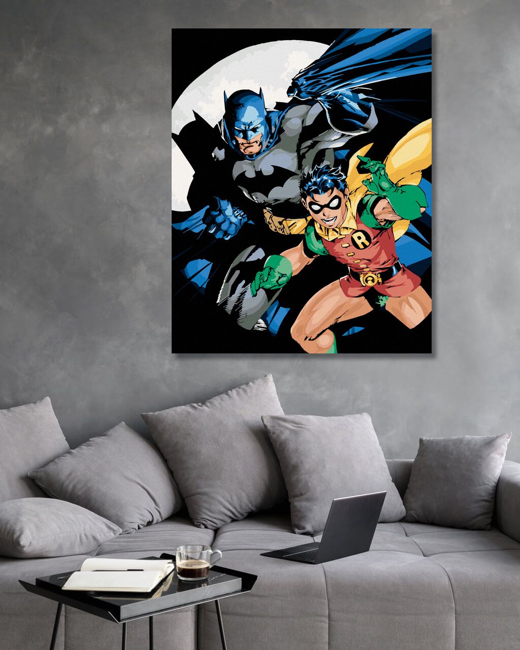 zuty Malování podle čísel - BATMAN A ROBIN - Rozměr: 40x50 cm, Rámování: Varianta: bez rámu a bez vypnutí plátna - obrázek 5
