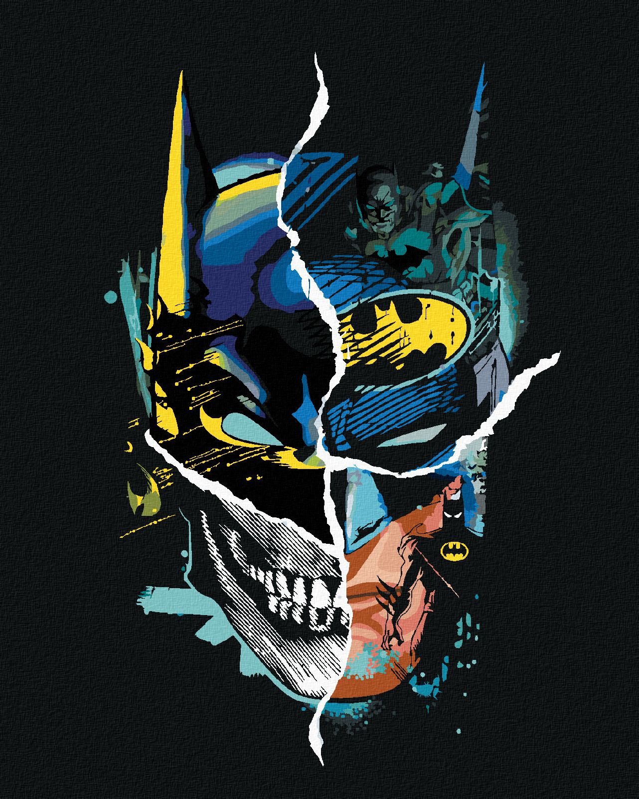 zuty Malování podle čísel - BATMAN A LEBKA - Rozměr: 40x50 cm, Rámování: Varianta: bez rámu a bez vypnutí plátna - obrázek 1