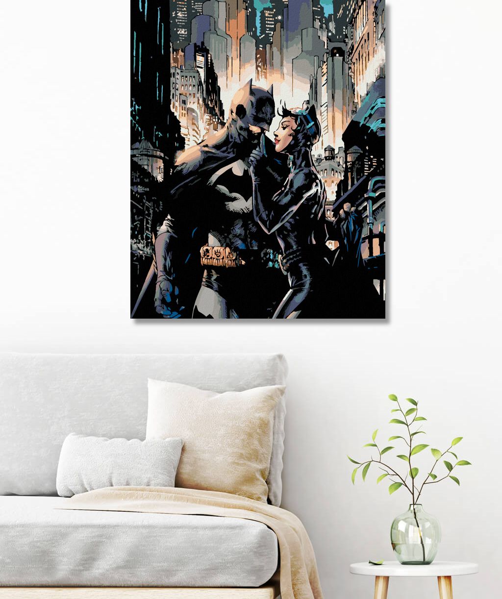 zuty Malování podle čísel - BATMAN A CATWOMAN - Rozměr: 40x50 cm, Rámování: Varianta: vypnuté plátno na rám - obrázek 7