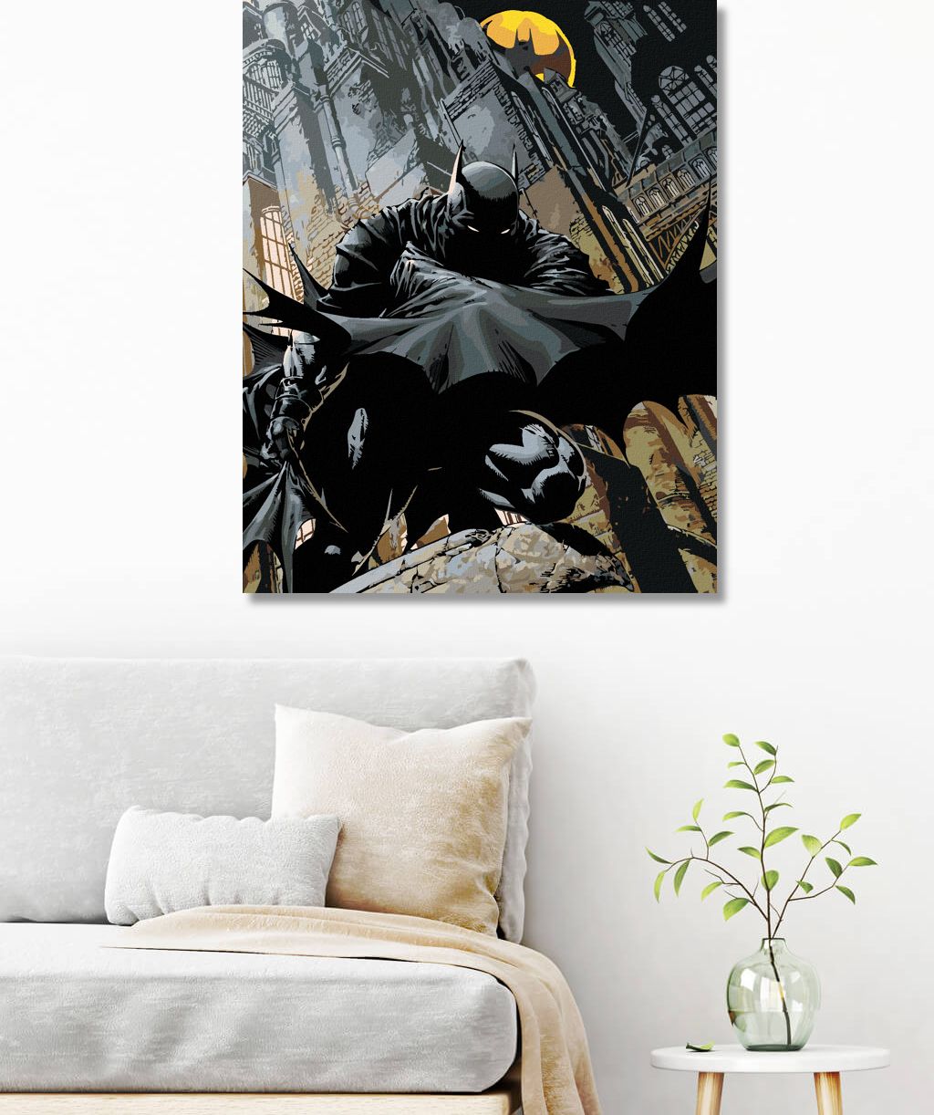 zuty Malování podle čísel - BATMAN ČÍHÁ - Rozměr: 40x50 cm, Rámování: Varianta: vypnuté plátno na rám - obrázek 6
