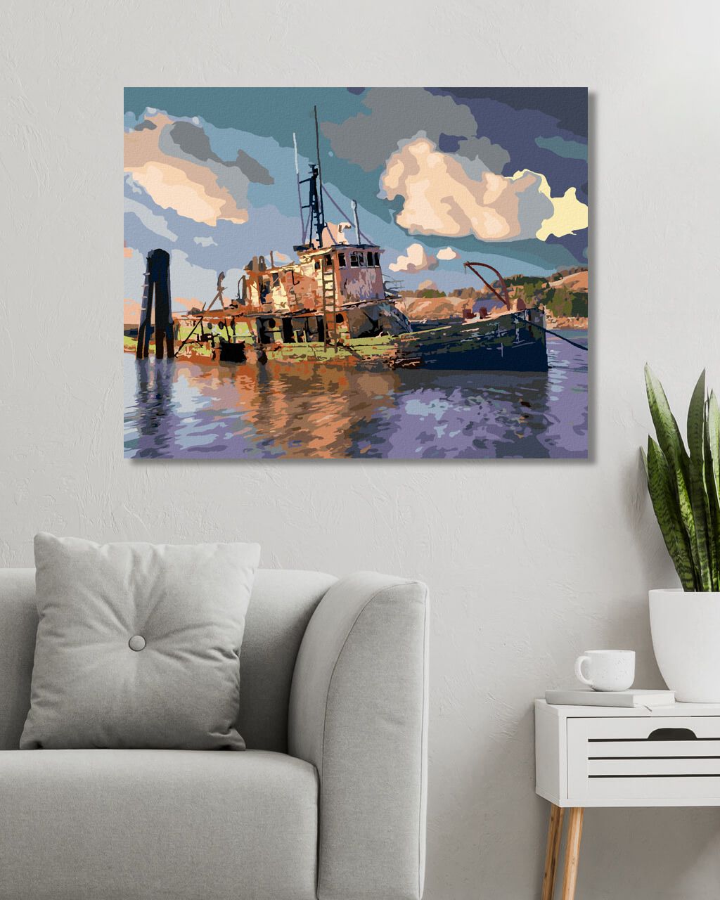 zuty Malování podle čísel - POTOPENÁ LOĎ (DENNIS FRATES) - Rozměr: 40x50 cm, Rámování: Varianta: bez rámu a bez vypnutí plátna - obrázek 10