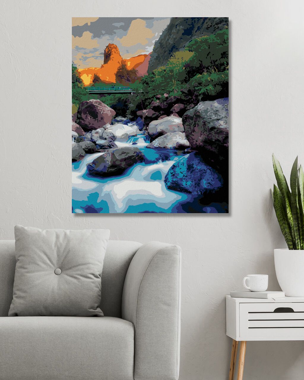 zuty Malování podle čísel - BALVANY V POTŮČKU (DENNIS FRATES) - Rozměr: 40x50 cm, Rámování: Varianta: vypnuté plátno na rám - obrázek 4