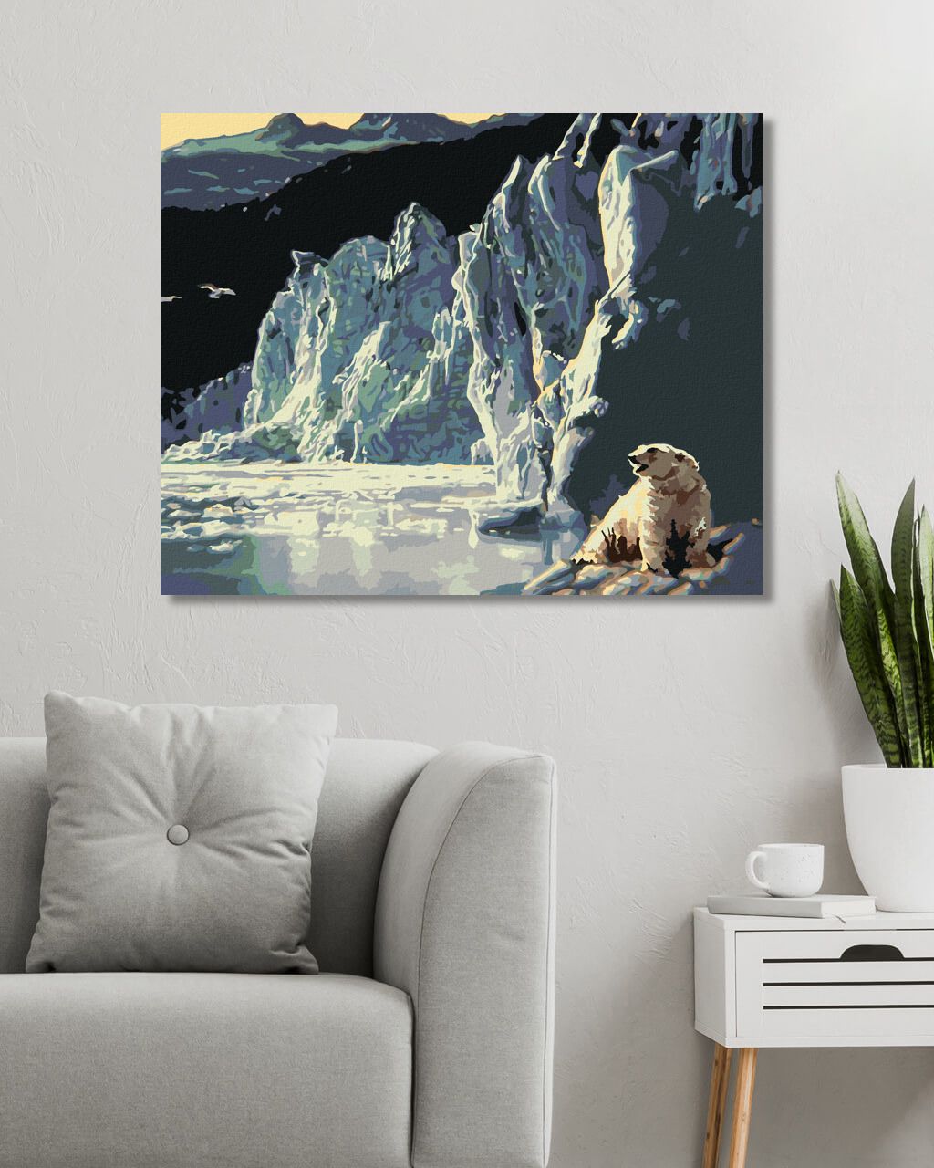 zuty Malování podle čísel - LEDNÍ MEDVĚD A LEDOVEC (D. RUSTY RUST) - Rozměr: 40x50 cm, Rámování: Varianta: bez rámu a bez vypnutí plátna - obrázek 5