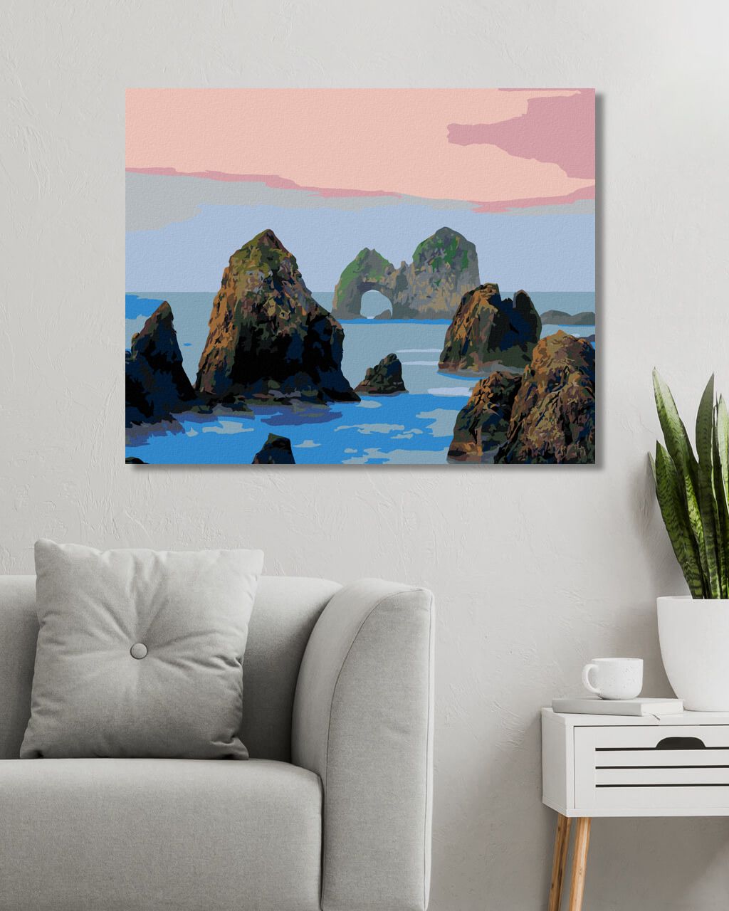 zuty Malování podle čísel - SKÁLY V MOŘI (DENNIS FRATES) - Rozměr: 40x50 cm, Rámování: Varianta: vypnuté plátno na rám - obrázek 9