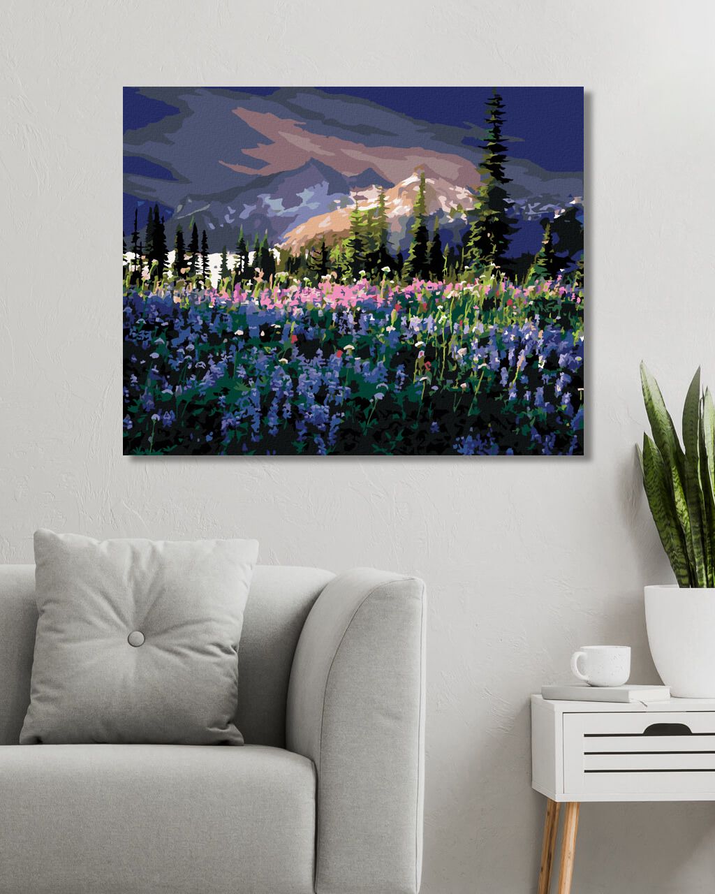 zuty Malování podle čísel - LUČNÍ KVĚTINY V HORÁCH (DENNIS FRATES) - Rozměr: 40x50 cm, Rámování: Varianta: vypnuté plátno na rám - obrázek 4