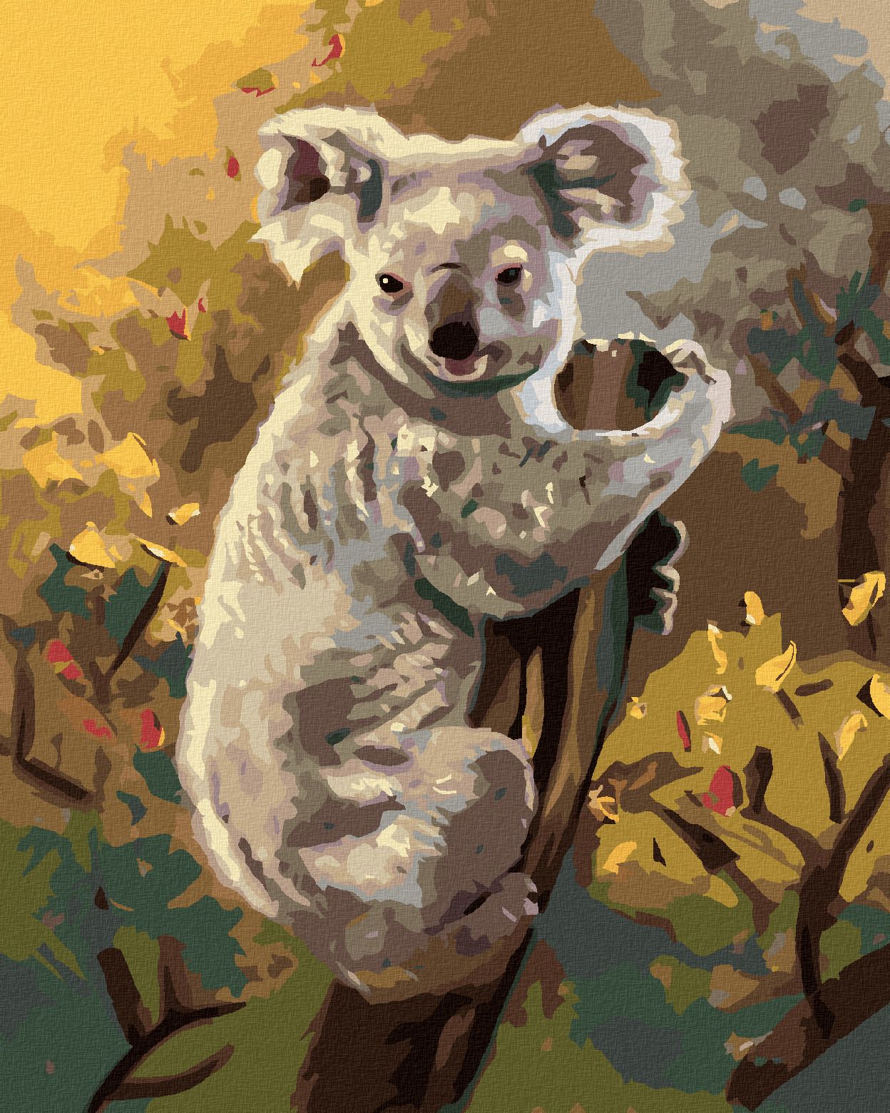 zuty Malování podle čísel - KOALA NA KMENI STROMU (D. RUSTY RUST) - Rozměr: 40x50 cm, Rámování: Varianta: bez rámu a bez vypnutí plátna - obrázek 1