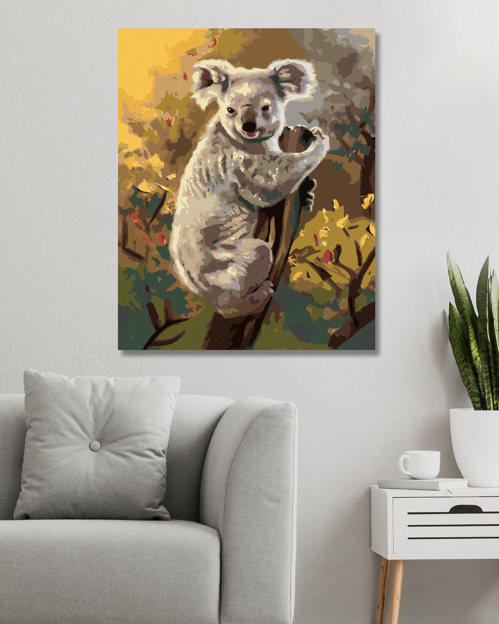 zuty Malování podle čísel - KOALA NA KMENI STROMU (D. RUSTY RUST) - Rozměr: 40x50 cm, Rámování: Varianta: bez rámu a bez vypnutí plátna - obrázek 2