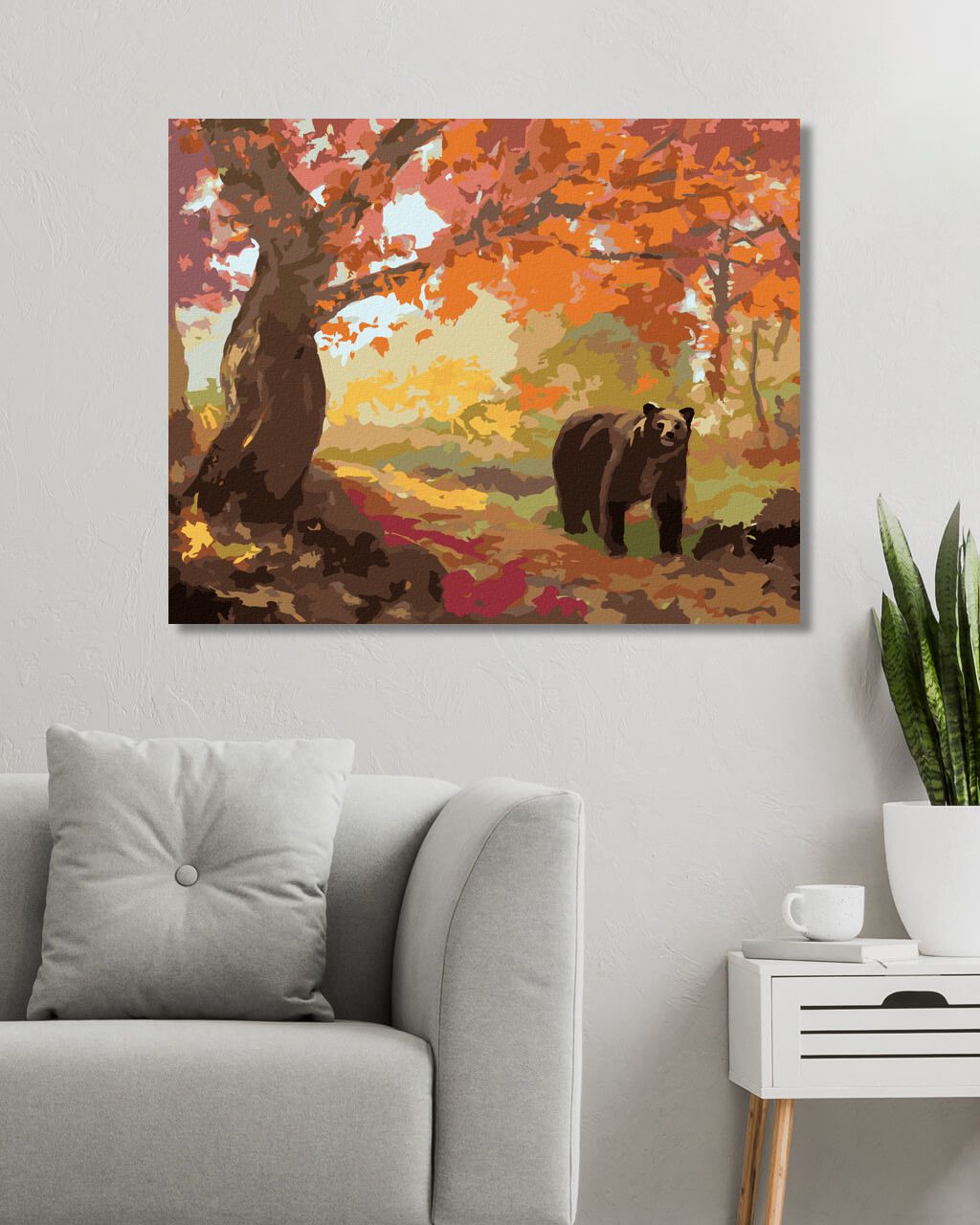 zuty Malování podle čísel - MEDVĚD V PODZIMNÍM LESE (D. RUSTY RUST) - Rozměr: 40x50 cm, Rámování: Varianta: vypnuté plátno na rám - obrázek 7