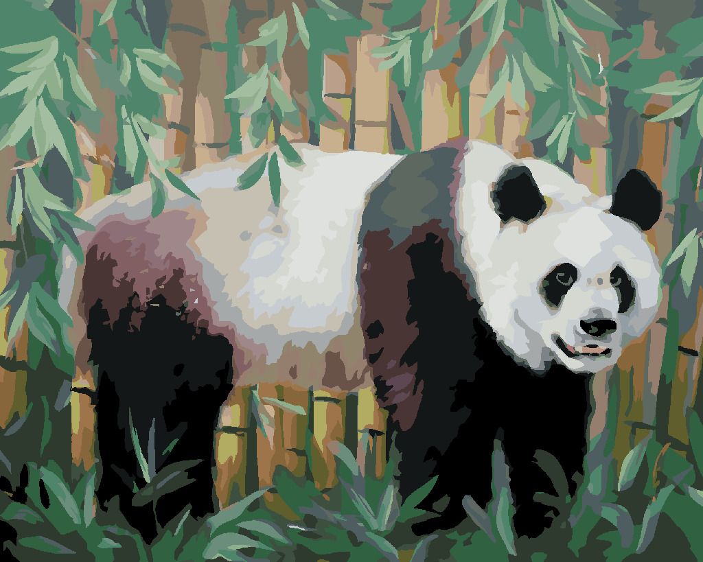 zuty Malování podle čísel - PANDA A BAMBUS (D. RUSTY RUST) - Rozměr: 40x50 cm, Rámování: Varianta: bez rámu a bez vypnutí plátna - obrázek 5