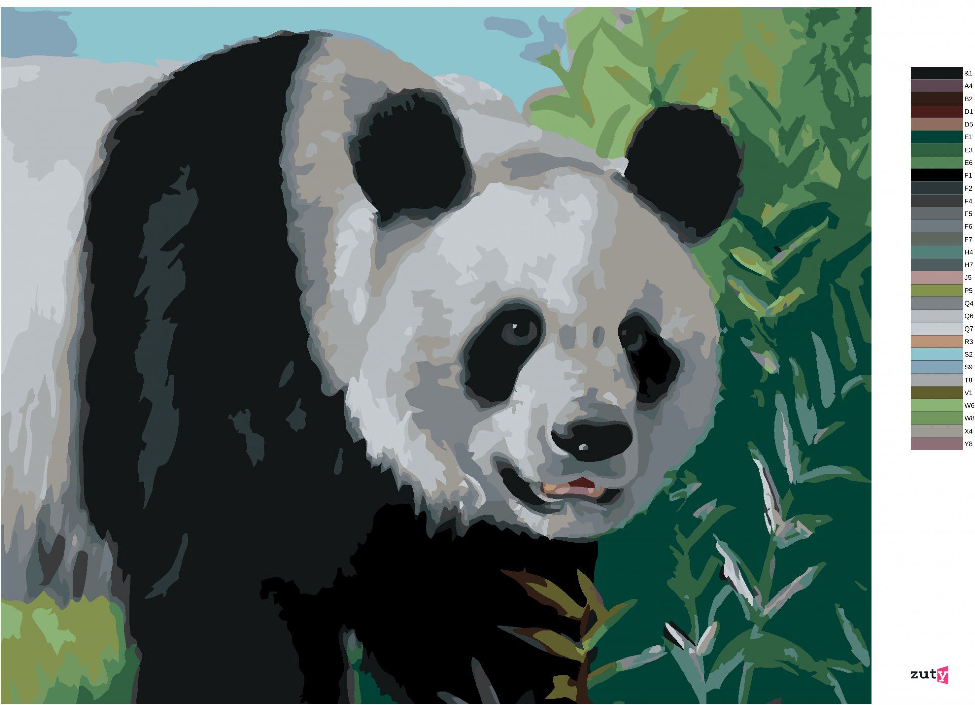zuty Malování podle čísel - PANDA (D. RUSTY RUST) - Rozměr: 40x50 cm, Rámování: Varianta: vypnuté plátno na rám - obrázek 10