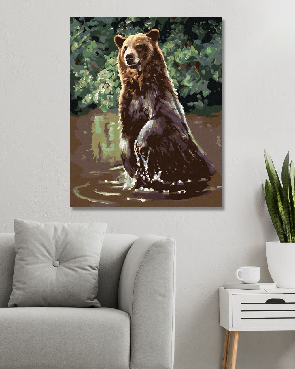 zuty Malování podle čísel - MEDVĚD VE VODĚ (D. RUSTY RUST) - Rozměr: 40x50 cm, Rámování: Varianta: bez rámu a bez vypnutí plátna - obrázek 4