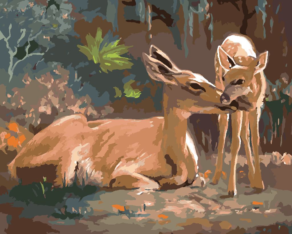 zuty Malování podle čísel - LEŽÍCÍ SRNA A KOLOUCH (D. RUSTY RUST) - Rozměr: 40x50 cm, Rámování: Varianta: vypnuté plátno na rám - obrázek 8