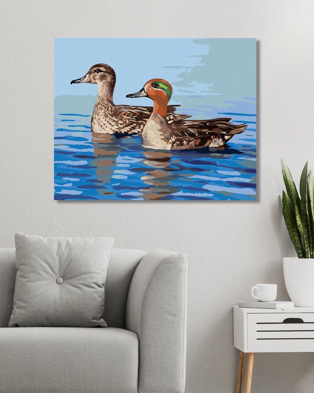 zuty Malování podle čísel - KACHNY NA VODĚ (D. RUSTY RUST) - Rozměr: 40x50 cm, Rámování: Varianta: bez rámu a bez vypnutí plátna - obrázek 8