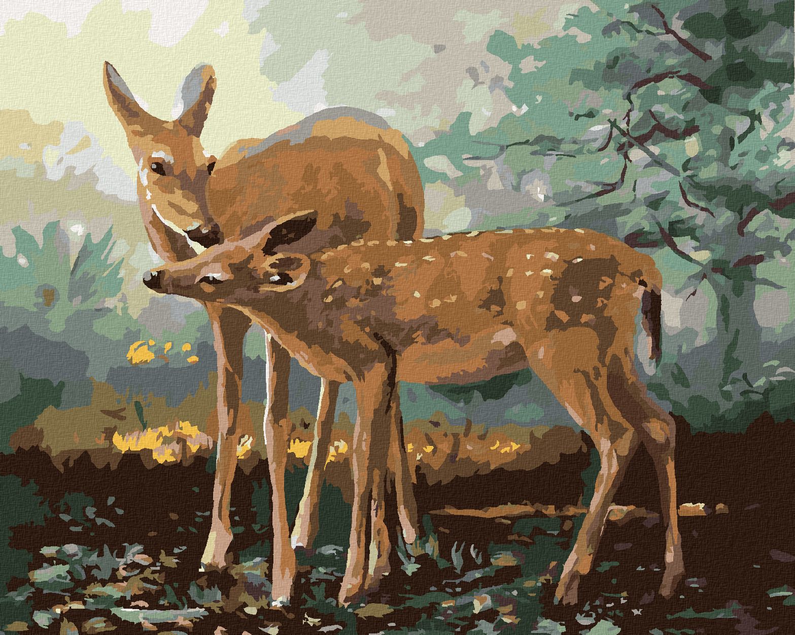 zuty Malování podle čísel - SRNA A KOLOUCH (D. RUSTY RUST) - Rozměr: 40x50 cm, Rámování: Varianta: bez rámu a bez vypnutí plátna - obrázek 1