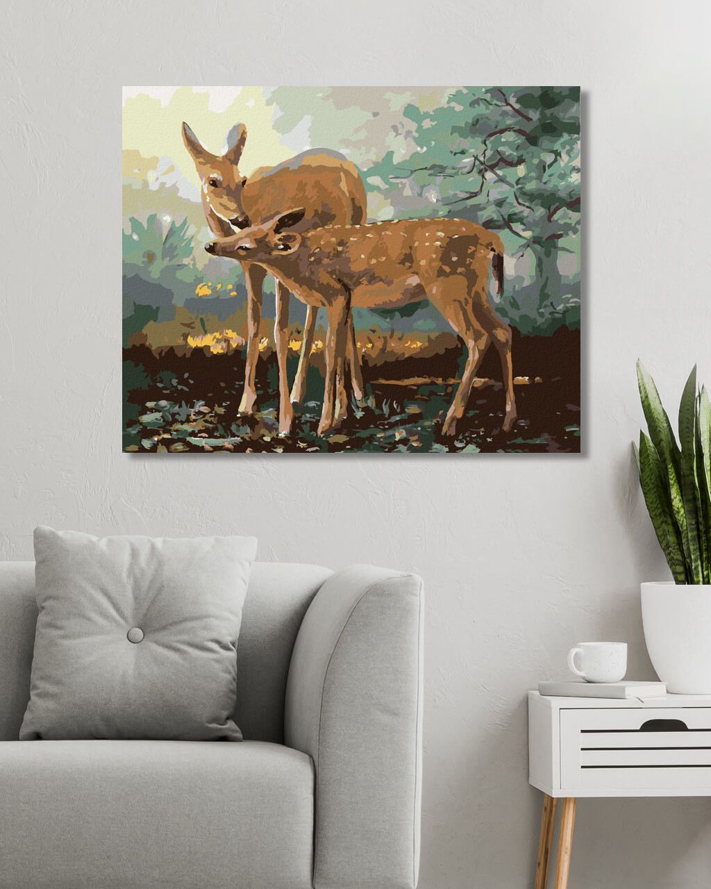 zuty Malování podle čísel - SRNA A KOLOUCH (D. RUSTY RUST) - Rozměr: 40x50 cm, Rámování: Varianta: bez rámu a bez vypnutí plátna - obrázek 3