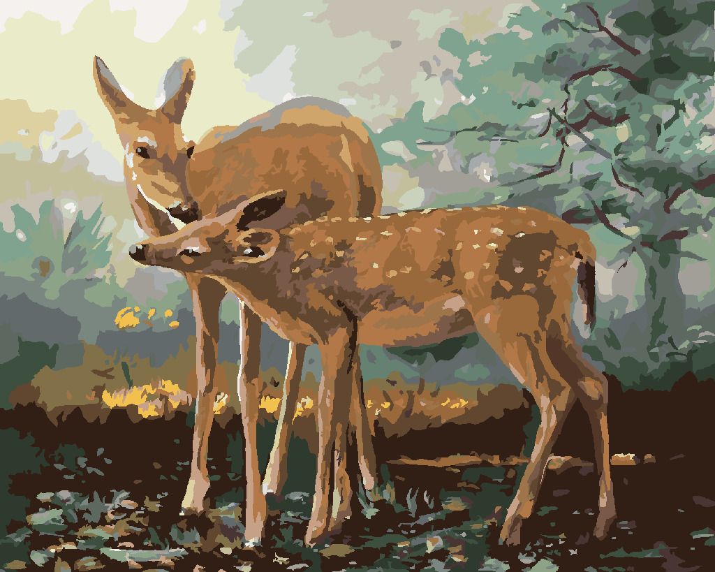 zuty Malování podle čísel - SRNA A KOLOUCH (D. RUSTY RUST) - Rozměr: 40x50 cm, Rámování: Varianta: bez rámu a bez vypnutí plátna - obrázek 7