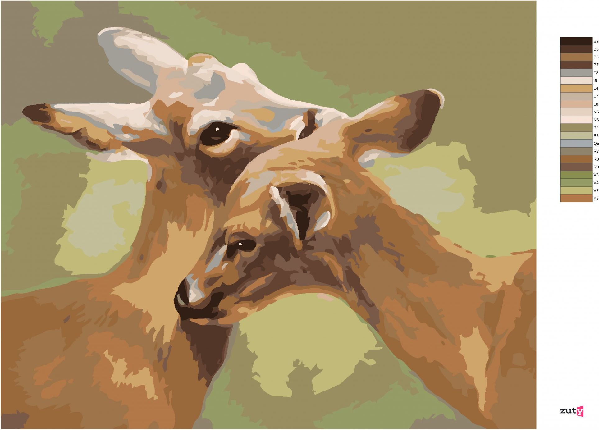 zuty Malování podle čísel - SRNY (D. RUSTY RUST) - Rozměr: 40x50 cm, Rámování: Varianta: vypnuté plátno na rám - obrázek 6