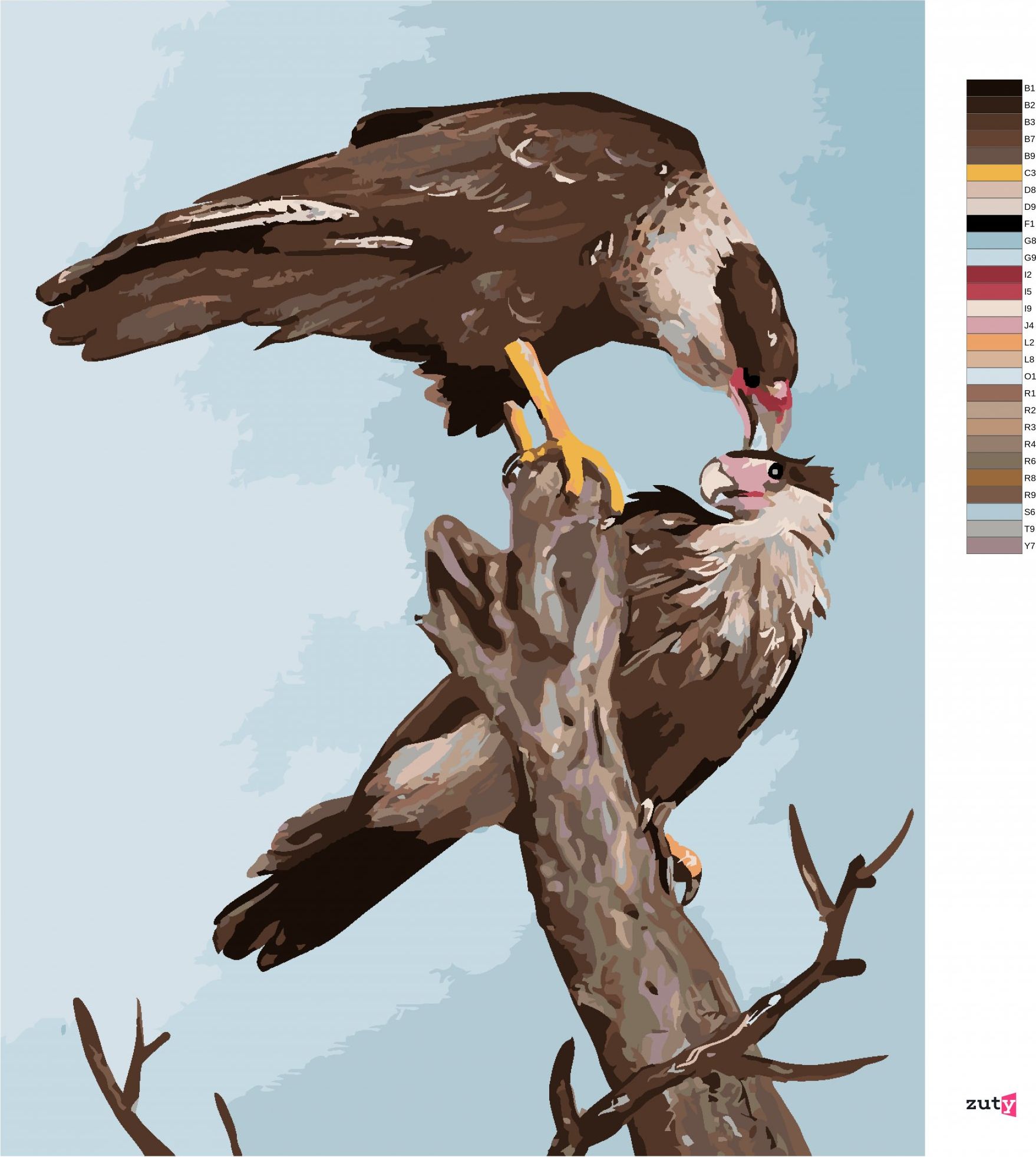 zuty Malování podle čísel - SUP NA STROMĚ (D. RUSTY RUST) - Rozměr: 40x50 cm, Rámování: Varianta: bez rámu a bez vypnutí plátna - obrázek 7