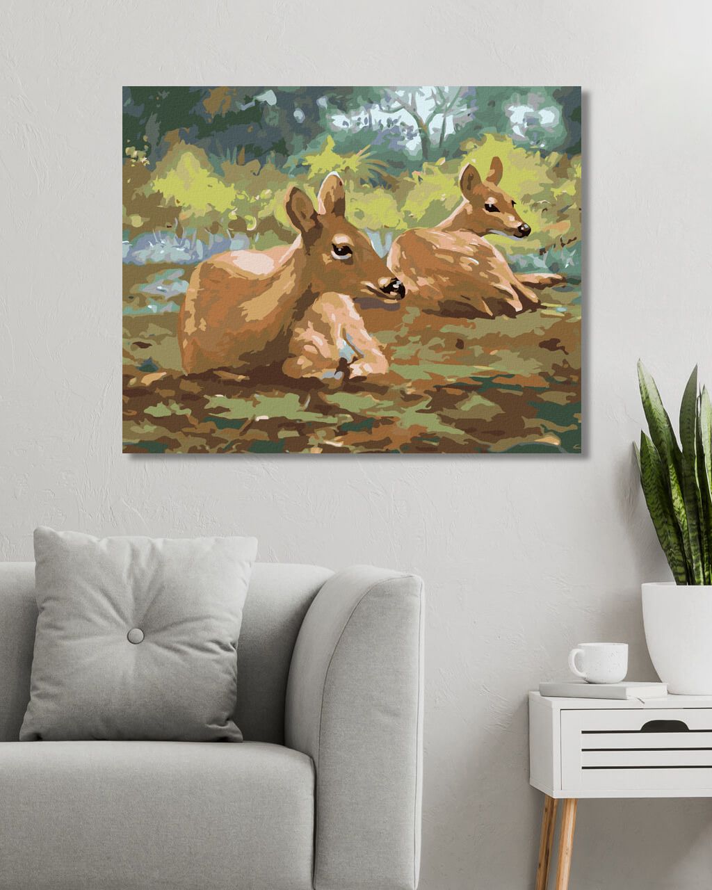 zuty Malování podle čísel - LEŽÍCÍ SRNY (D. RUSTY RUST) - Rozměr: 40x50 cm, Rámování: Varianta: vypnuté plátno na rám - obrázek 9