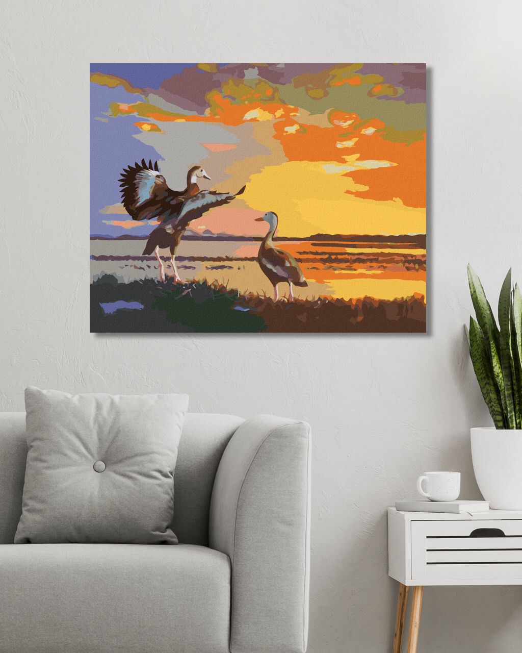 zuty Malování podle čísel - KACHNY A ZÁPAD SLUNCE (D. RUSTY RUST) - Rozměr: 40x50 cm, Rámování: Varianta: bez rámu a bez vypnutí plátna - obrázek 19