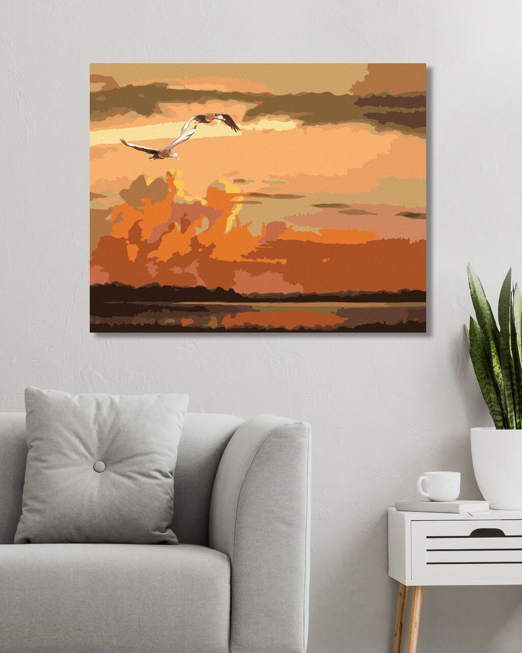 zuty Malování podle čísel - LETÍCÍ KACHNY A ZÁPAD SLUNCE (D. RUSTY RUST) - Rozměr: 40x50 cm, Rámování: Varianta: bez rámu a bez vypnutí plátna - obrázek 10