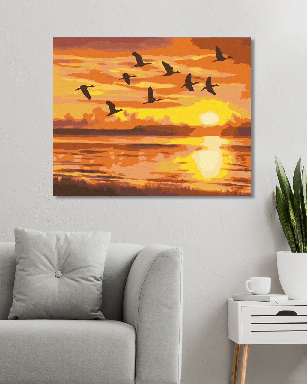 zuty Malování podle čísel - LETÍCÍ KACHNY A ZÁPAD SLUNCE (D. RUSTY RUST) - Rozměr: 40x50 cm, Rámování: Varianta: bez rámu a bez vypnutí plátna - obrázek 15