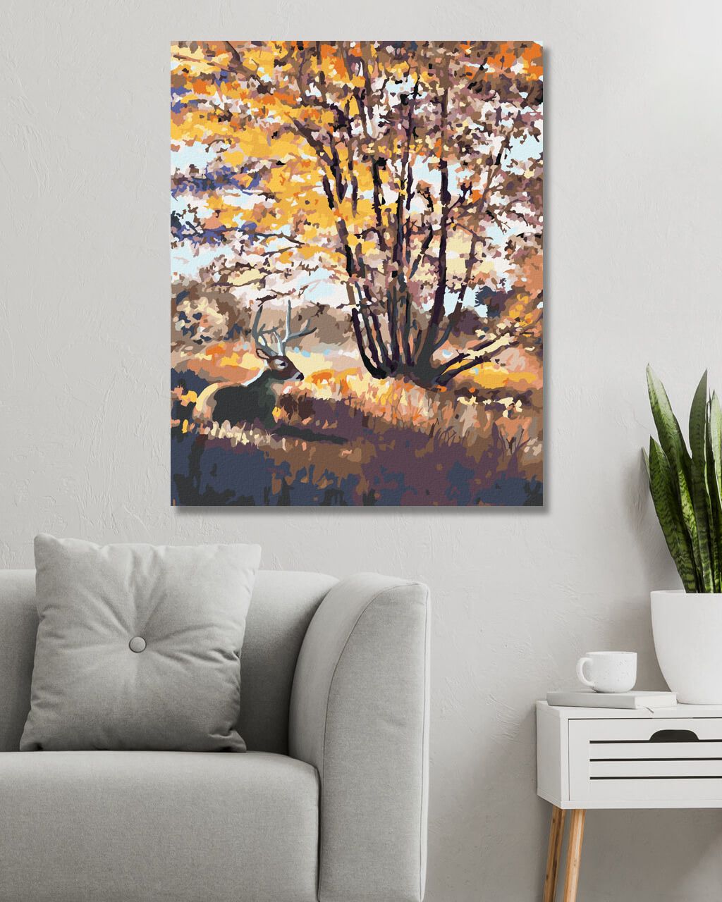 zuty Malování podle čísel - JELEN U STROMU (D. RUSTY RUST) - Rozměr: 40x50 cm, Rámování: Varianta: bez rámu a bez vypnutí plátna - obrázek 6