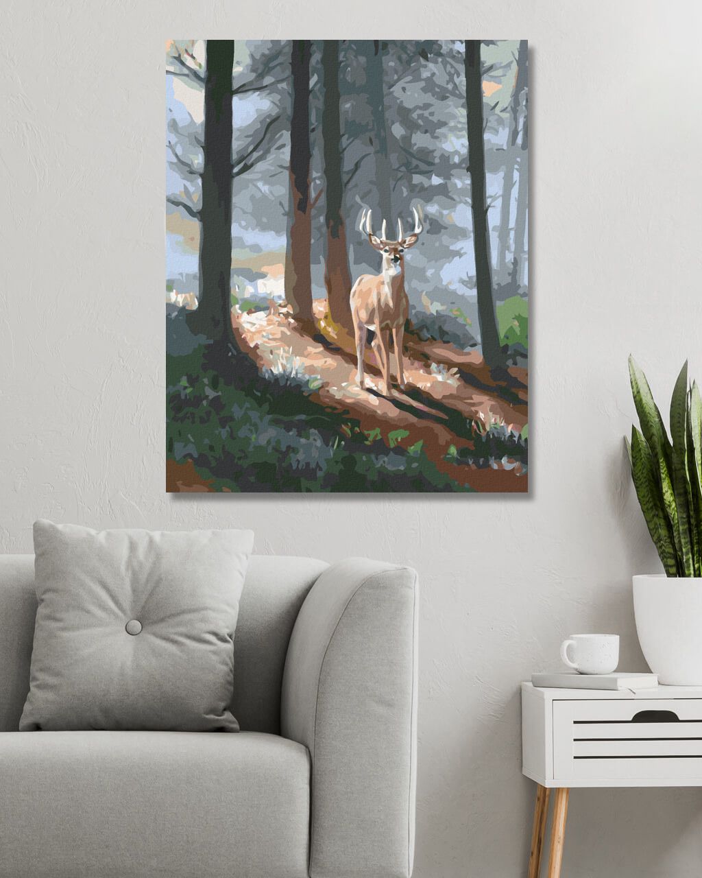 zuty Malování podle čísel - JELEN A JEHLIČNATÝ LES (D. RUSTY RUST) - Rozměr: 40x50 cm, Rámování: Varianta: vypnuté plátno na rám - obrázek 7