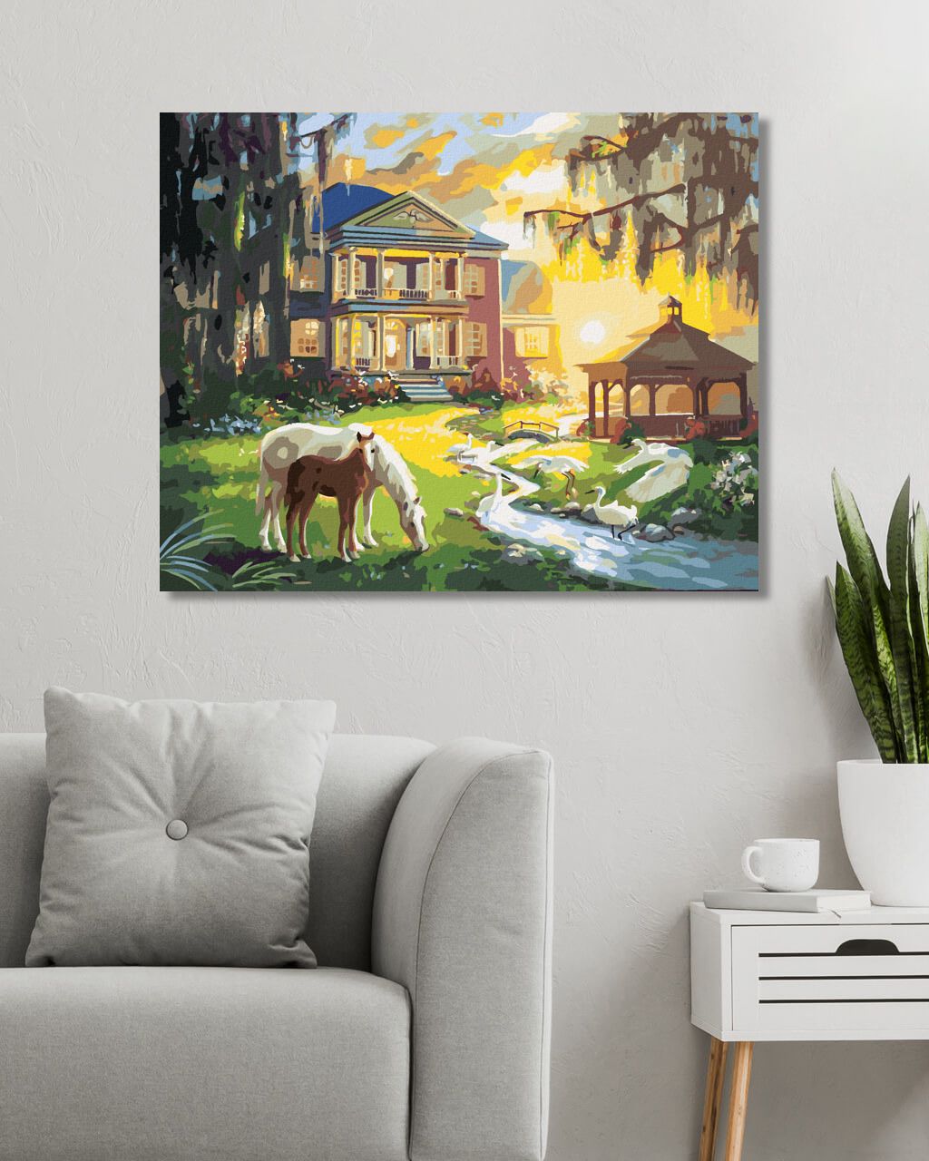 zuty Malování podle čísel - KŮŇ S HŘÍBĚTEM U DOMU (D. RUSTY RUST) - Rozměr: 40x50 cm, Rámování: Varianta: bez rámu a bez vypnutí plátna - obrázek 8