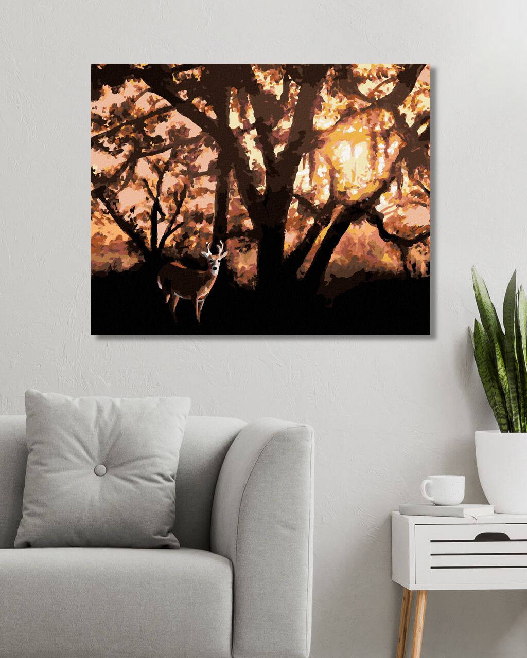 zuty Malování podle čísel - SRNKA U STROMU (D. RUSTY RUST) - Rozměr: 40x50 cm, Rámování: Varianta: bez rámu a bez vypnutí plátna - obrázek 6